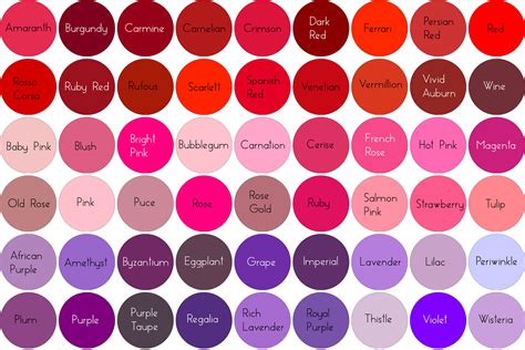Color Chart For Purple