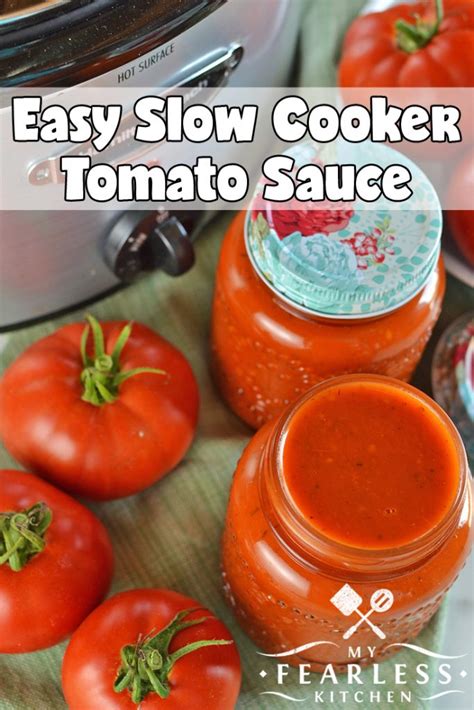 If you want to know how to save tomatoes for later use this video shows you how to freeze tomato sauce! Easy Slow Cooker Tomato Sauce - My Fearless Kitchen