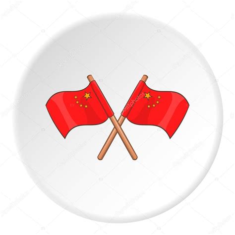 Cartoon 'magic' trends in china. Vlag van China pictogram, cartoon stijl — Stockvector ...