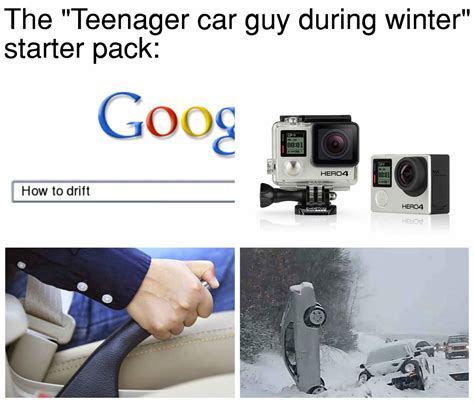 The Teenager Car Guy During Winter Starter Pack Rstarterpacks