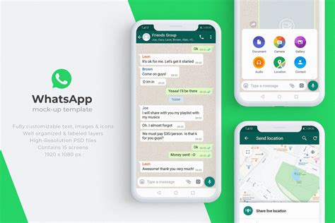 Whatsapp Mock Up Template Hat Mockups Creative Market