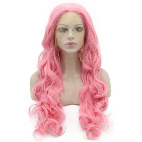 24 Pink Lace Front Wavy Wig Wigs Synthetic Lace Front Wigs Lace