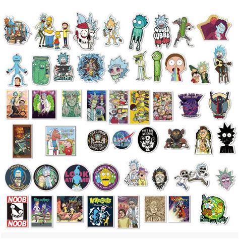 Stickers Decal For Snowboard Laptop Luggage Car 50pcs Drama Rickandmorty