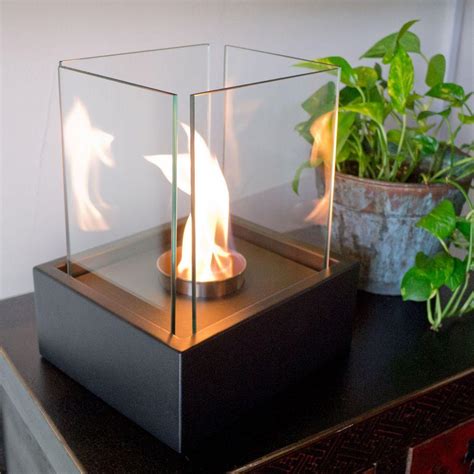 Tabletop ethanol fireplaces don't produce as much heat as a larger ethanol fireplace so they are great for those who really don't need a lot of warmth from the fire but still want to enjoy the ambiance of an open flame. Nu-Flame Lampada 7 in. Tabletop Decorative Bio-Ethanol ...