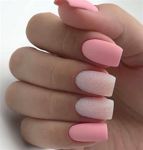 Why are pink and white nails called that? 50 Cute Short Acrylic Square Nails Design And Nail Color ...