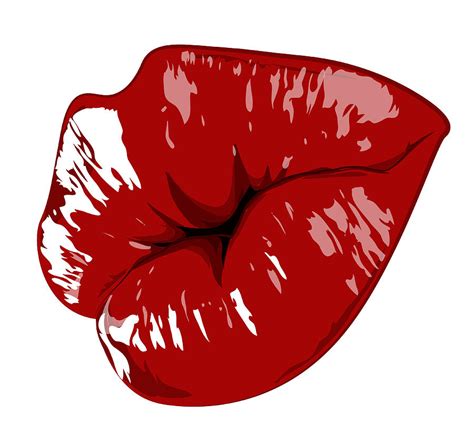 Lips Hand Drawn Highly Details Graphic Red Illustration Vector Element For Design Isolated On