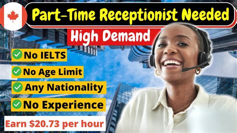 Hiring Now Part Time Receptionist Jobs Canada Best Salaries Visa Sponsorship No