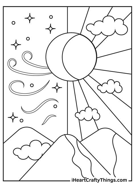 Sun And Moon Coloring Pages Updated