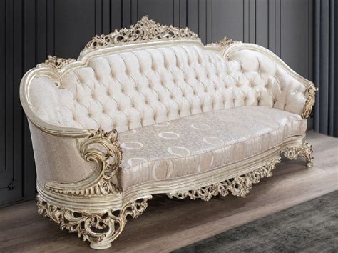 Casa Padrino Luxury Baroque Sofa Cream Beige Antique Gold