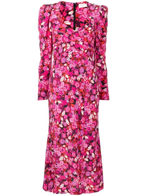 Rebecca Vallance Bramble Floral Print Midi Dress Farfetch