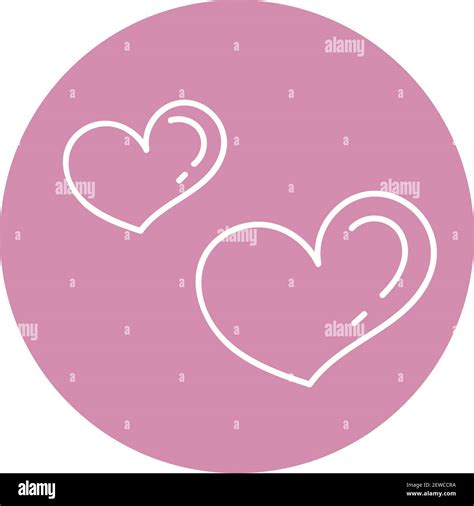 Two Pink Hearts Illustration Vector On White Background Stock Vector