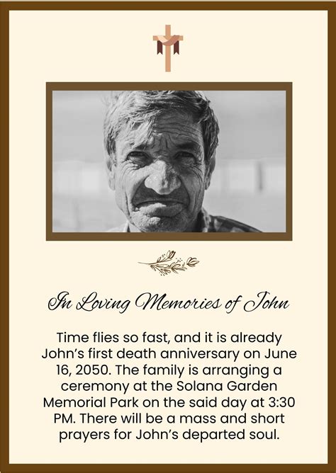 Death Anniversary Announcement in Illustrator, Pages, PSD, Word
