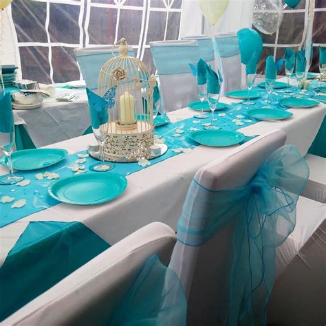 This strong color pair is sure to excite your guests. 25 Turquoise Wedding Decorations Ideas - Wohh Wedding