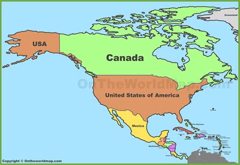 America Map With Country Names Wayne Baisey