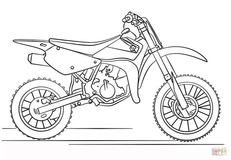 Coloriage - Dirt bike Suzuki | Coloriages à imprimer gratuits