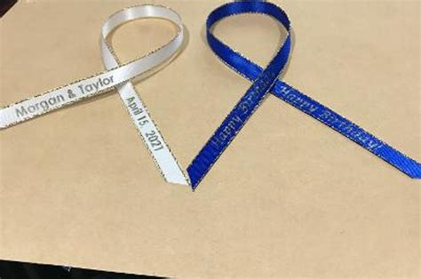 38 Gold Edged Printed Favor Ribbons Custom Print Ribbons Personalized
