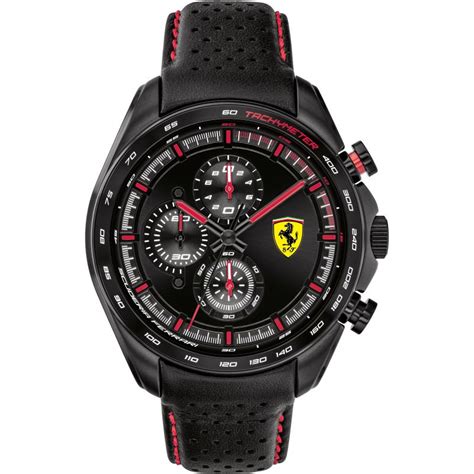 Scuderia Ferrari Chronograph Speedracer Mens Watch 0830647 Black