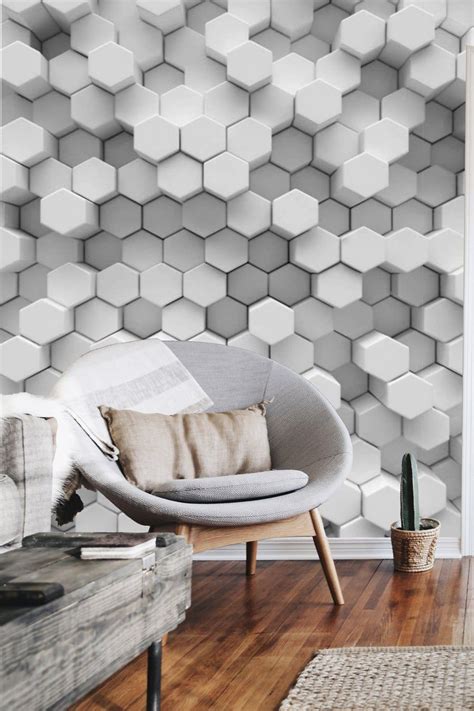 Removable 3d Wallpaper Geometric Mural Peel And Stick Etsy In 2020