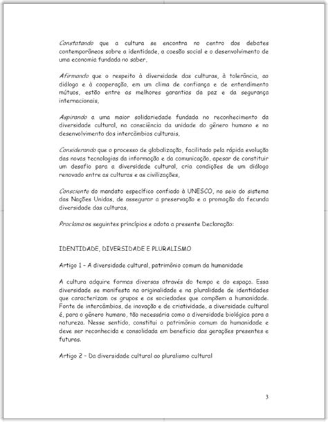 Declaração Universal Sobre A Diversidade Cultural