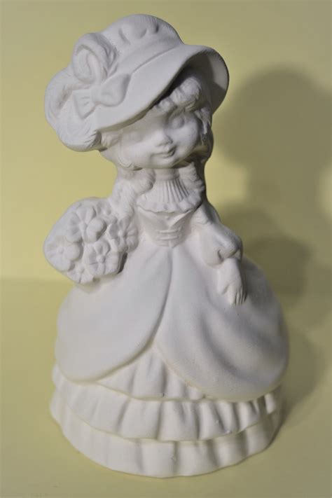 Ceramic Bisque Girl With Bouquet Of Flowers Ready To Paintu Paint