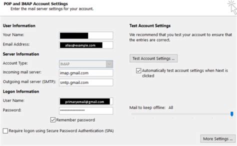 Use email alias with IMAP account in Outlook for Office 365 - Microsoft