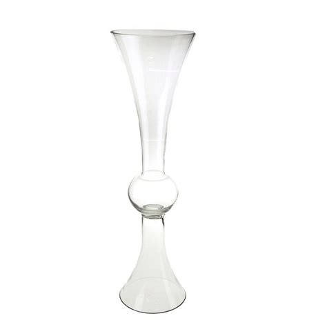 Clear Reversible Trumpet Vase Height 24 Inch 4 Pack Case Bulk