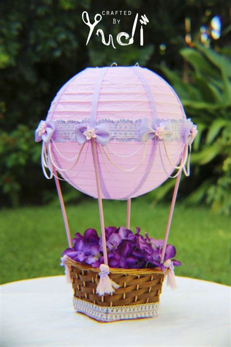 Hot Air Balloon Centerpiece Pink And Lavender Up Up And Away Baby