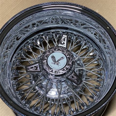 13x7 72 Spoke Cross Lace All Chrome Engraved Wire Wheels For Sale In