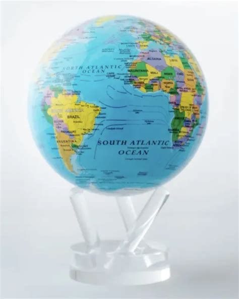 Blue Political Map World 45 Inch Mova Globe Solar Powered 24000