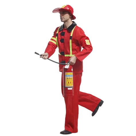 Adult Fireman Costume Halloween Cosplay Role Play Party Firefighter