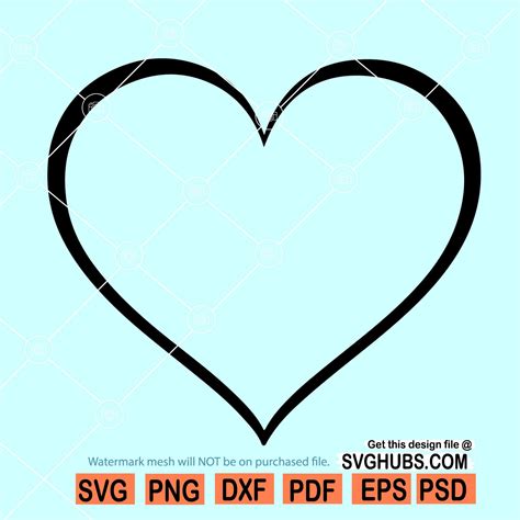 Heart Outline Svg For Cricut Heart Svg For Commercial Use Cut File