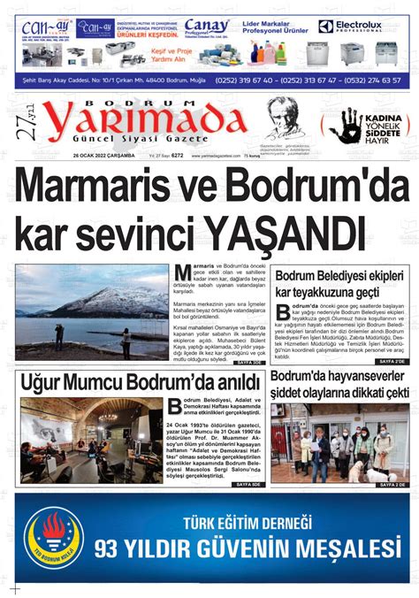 Ocak Tarihli Bodrum Yarimada Gazete Man Etleri