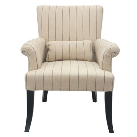 Clarey plush ivory cream linen armchair. Pin Stripe Cream Arm Chair | Armchair, Striped chair, Chair