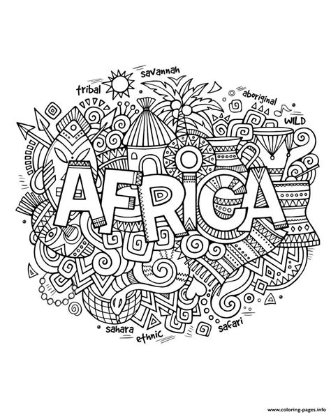 Adult Africa Abstract Symbols Coloring Pages Printable