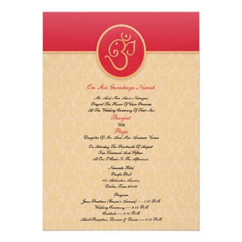 Wedding Indian Style Flat Invitation 5 X 7 Invitation Card Zazzle