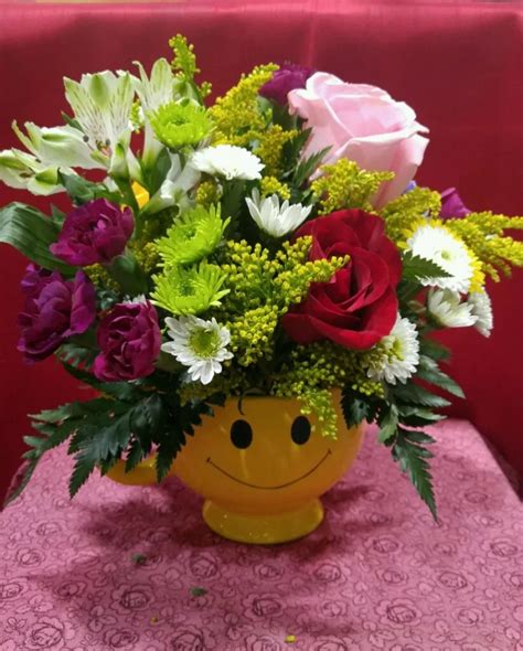 Smiley Face Mug Flower Arrangement Best Flower Site
