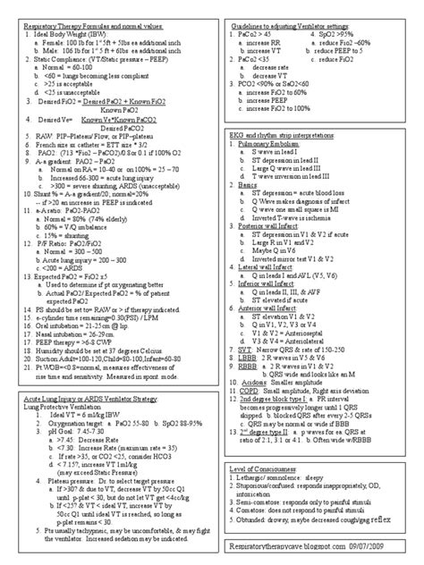 Ventilation Cheat Sheet Pdf Respiratory System Health Sciences