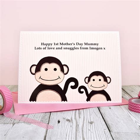 Monkeys 1st Birthday Or Mothers Day As My Mummy Card By Jenny Arnott
