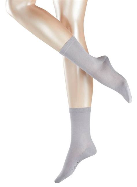 Falke Womens Sensual Silk Midcalf Socks Silver Ebay