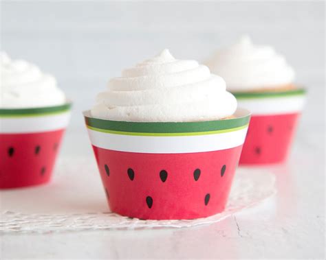 Watermelon Cupcake Wrappers Twotti Frutti Party Printable Fruit