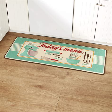 Retro Kitchen Rug With Novelty Sayings Nostalgic Home Accents