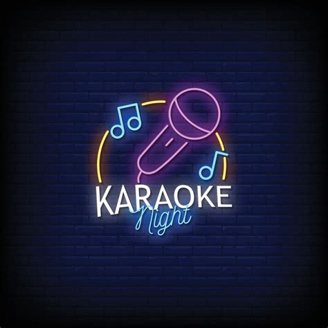 Karaoke Night Neon Signs Style Text Vector Vector Art At Vecteezy