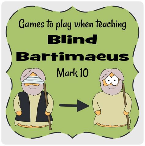 Vocab Activities For Middle School Blind Bartimaeus Sunday School Lesson