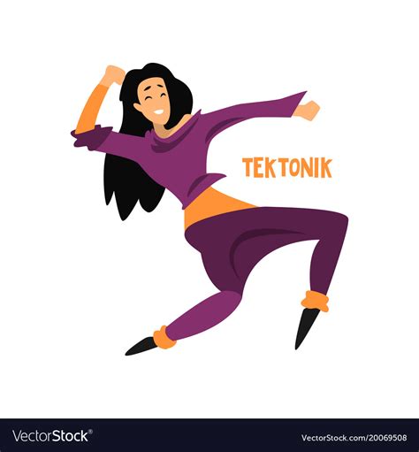 Girl Dancing Tektonik Dance Royalty Free Vector Image