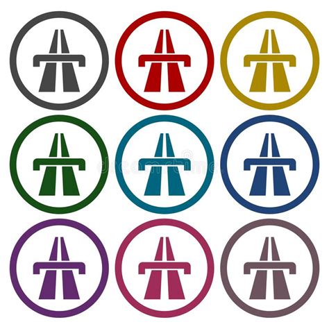 Highway Icons Set Stock Vector Illustration Of Road 121811856