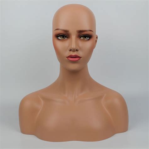 High Quality Plus Size Fiberglass Realistic Female Mannequin Heads