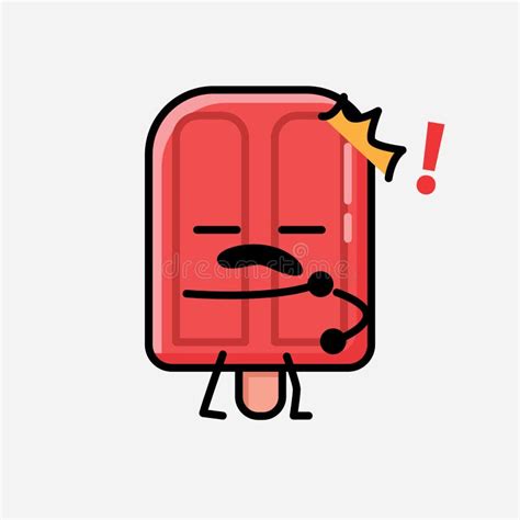 Cute Popsicle Mascot Vector Character In Flat Design Style Stock Vector