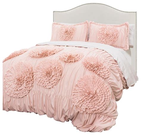 6pcs satin bedding set silk bedroom duvet cover + fitted sheet +4 pillowcases uk. Serena Pink Blush 3-Piece Comforter Set - Comforters And ...