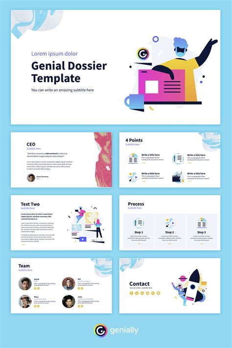 Use This Genial Dossier Template Inspired With Cool And Contemporary