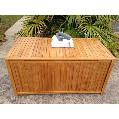 Teak Wood Santa Barbara Pool And Deck Storage Cushion Box By Chic Teak